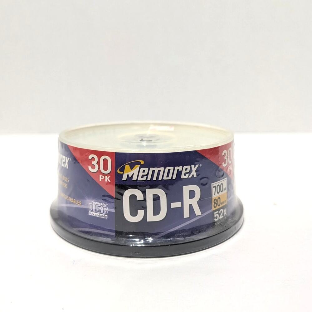 Memorex CD-R 30 Pack Spindle 700MB 80 Min 52x Blank Recordable Media Discs New